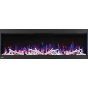 Napoleon Trivista Pictura 50 – NEFL50H3SV – Wall Hanging Electric Fireplace, 50-in, Black, Glass Front, Realistic Flames, LED Ember Bed, Adjustable Flame Height/Colours, Remote Included
