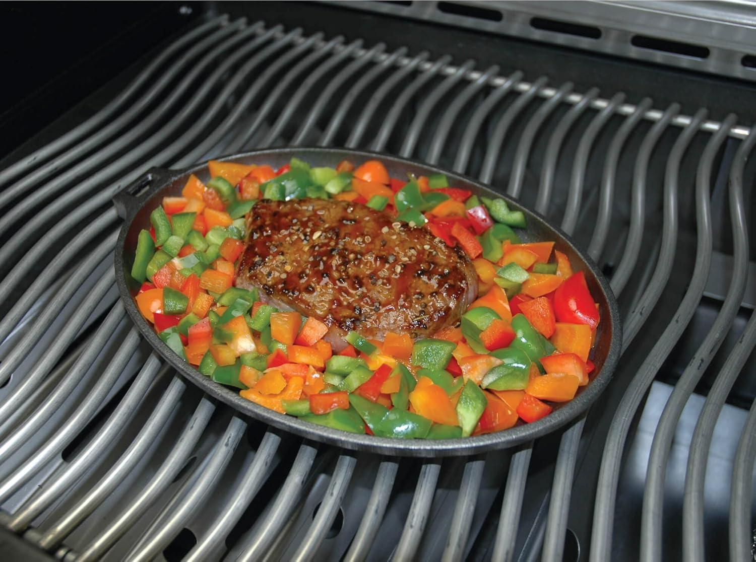 image:imageNapoleon Cast Iron Skillet PreSeasoned Use On Side Burner or Grill Grates Removable Handle41 inches long