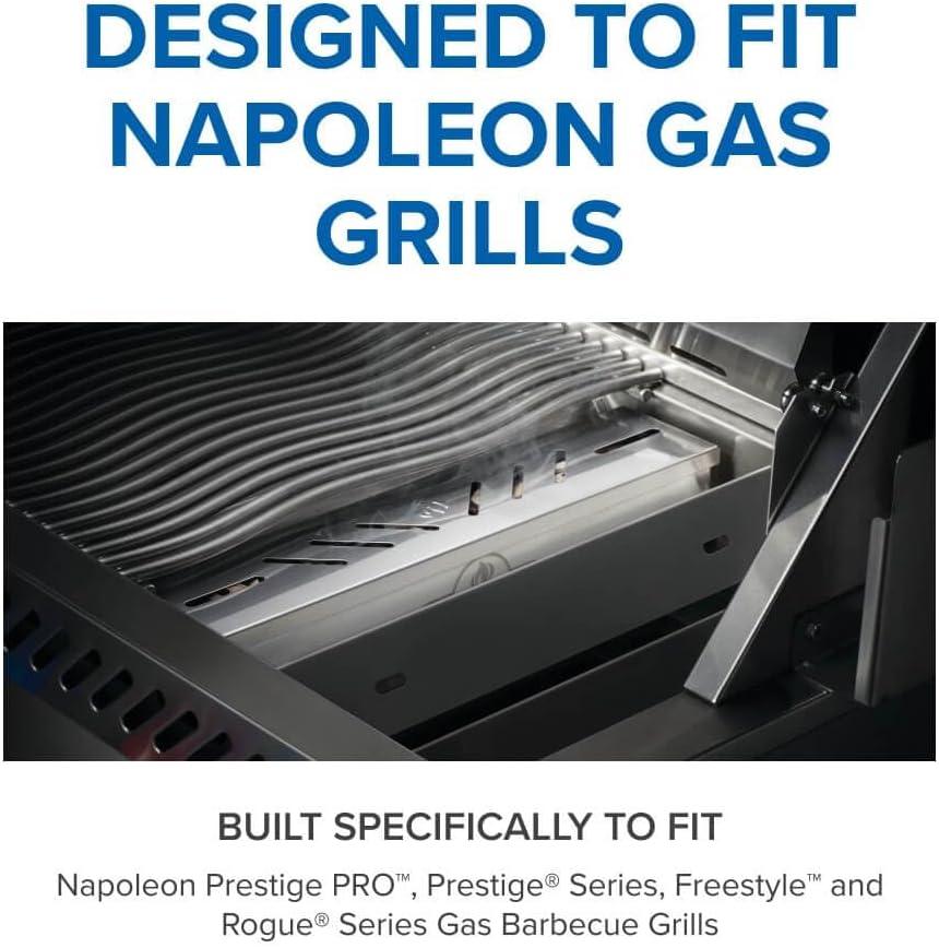 image:imageNapoleon Stainless Steel Smoker Box 67013 Add Smoky Flavor to BBQ Easily Turn Gas Grill Into Smoker Add Wood Chips or Chunks to Smoke Food on Barbecue 1625 x 254 x 35