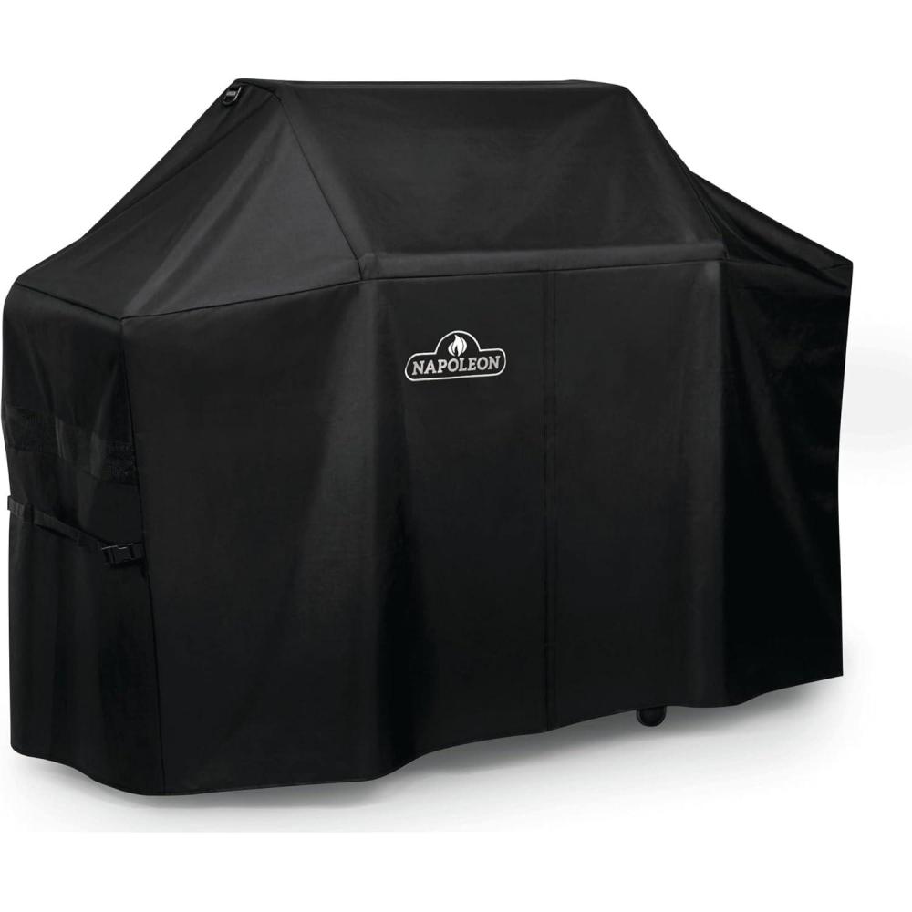 image:imageNapoleon Grill Cover for Prestige PRO 500 and Prestige 500  Black Water Resistant UV Protected Air Vents Hook and Loop Closure Hanging Loops Adjustable Buckled StrapsFreestanding
